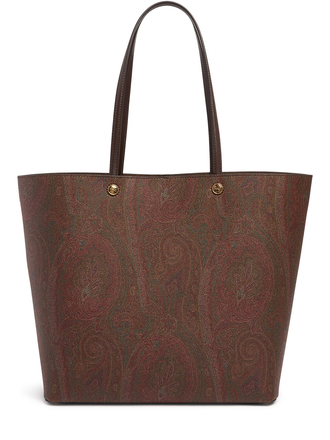 Etro Xl Cotton Blend Tote Bag In Brown