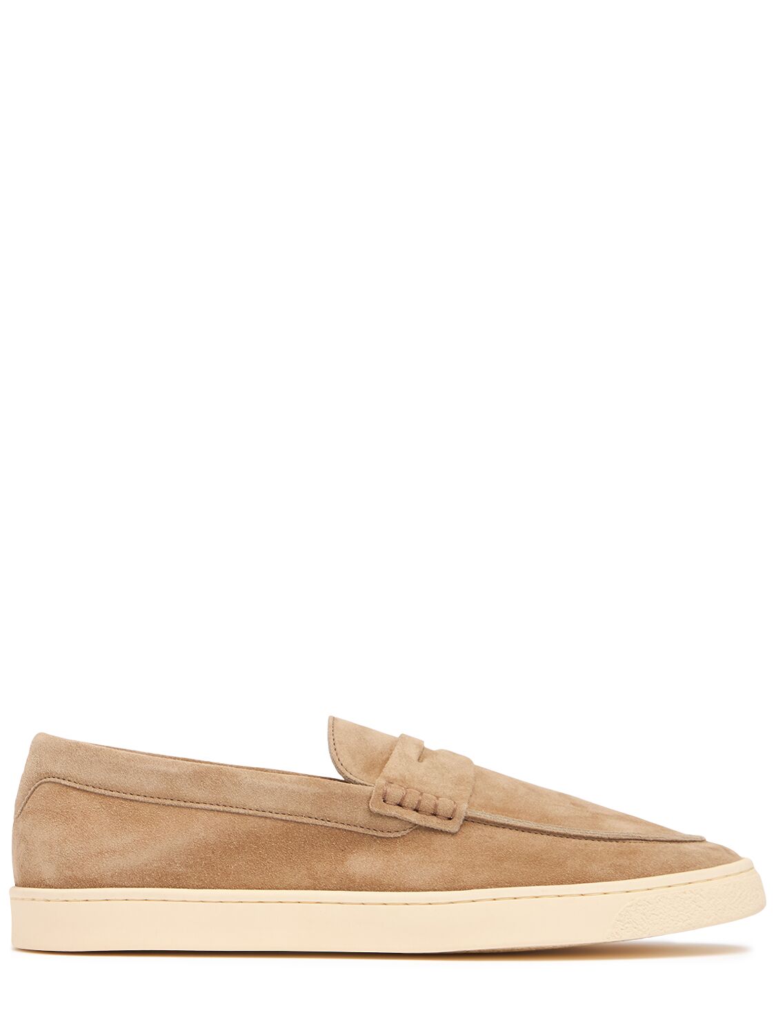 Brunello Cucinelli Suede Penny Loafers In Noisette