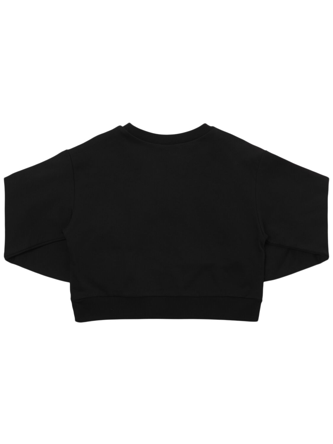 Shop Marni Junior Cotton Crewneck Sweatshirt W/logo In Black