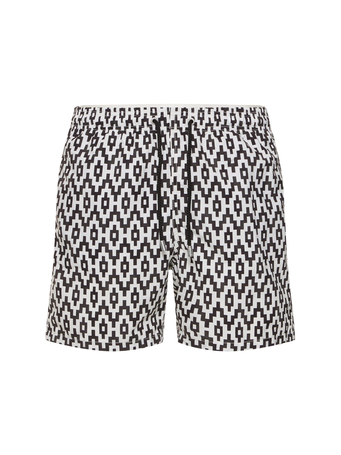 Mc2 Saint Barth Gustavia Geometric-print Swim Shorts In Black,white