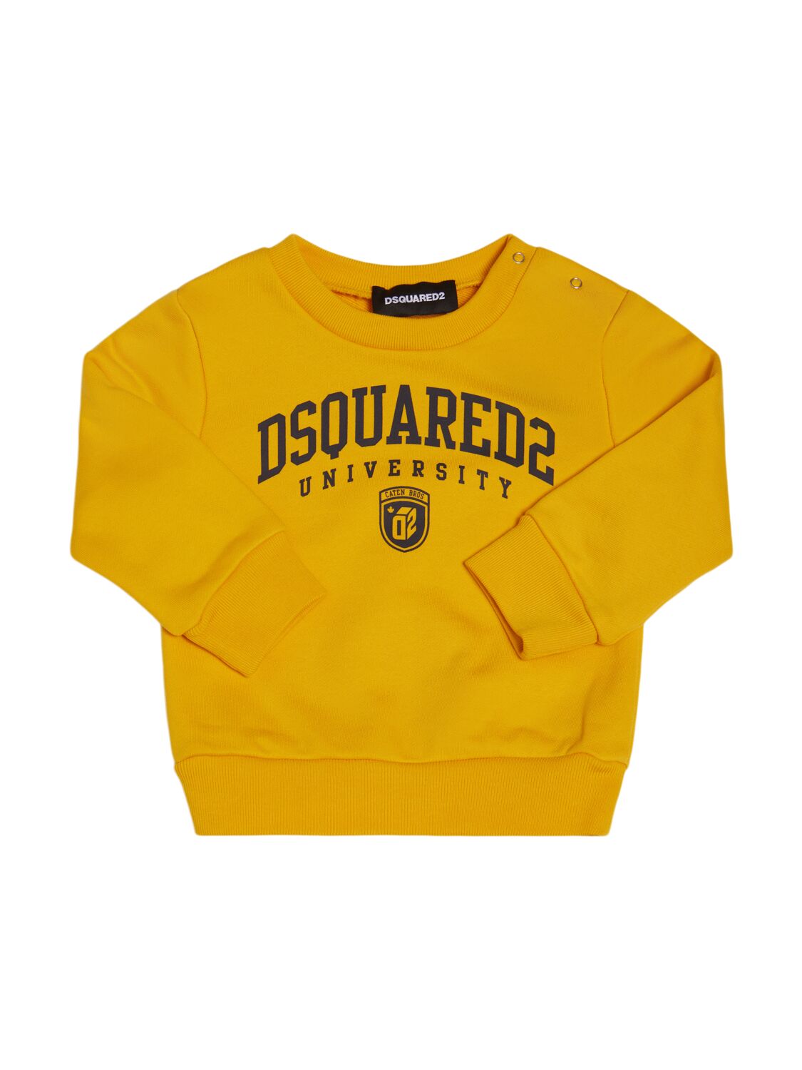 Dsquared2 Printed Cotton Sweatshirt In Yellow