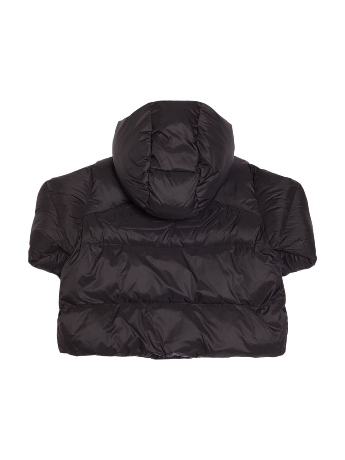 Shop Dsquared2 Hooded Nylon Puffer Jacket In Black