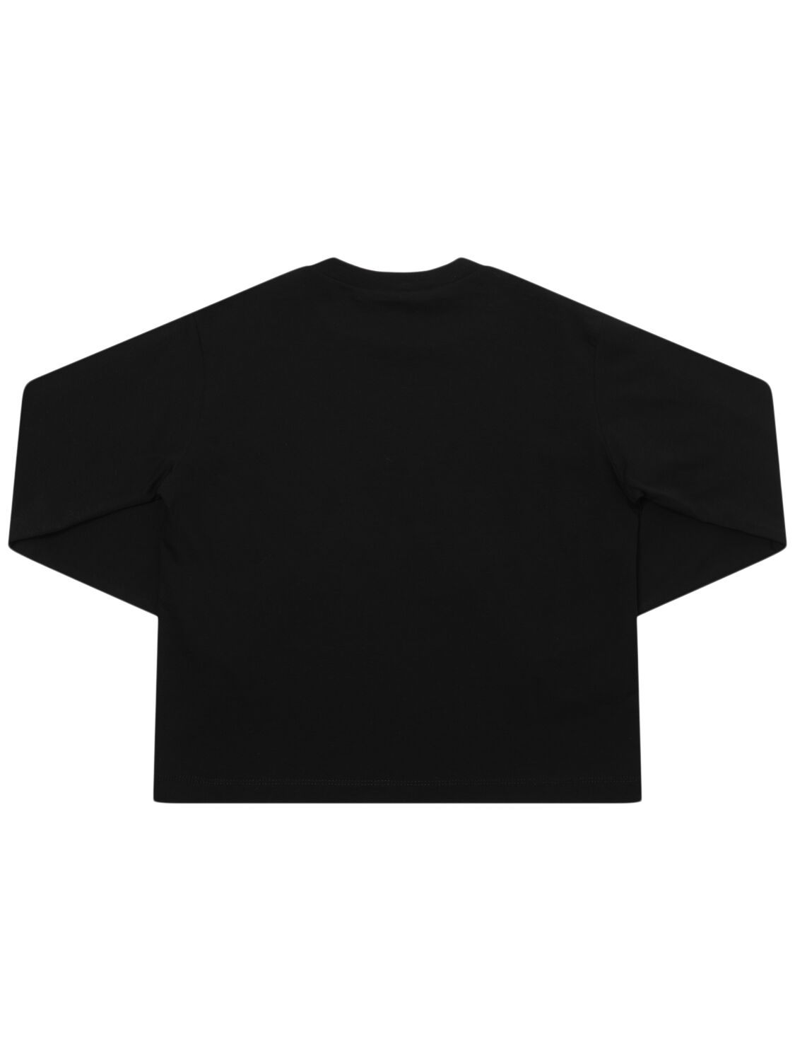 Shop Marni Junior Cotton Long Sleeve T-shirt W/logo In Black