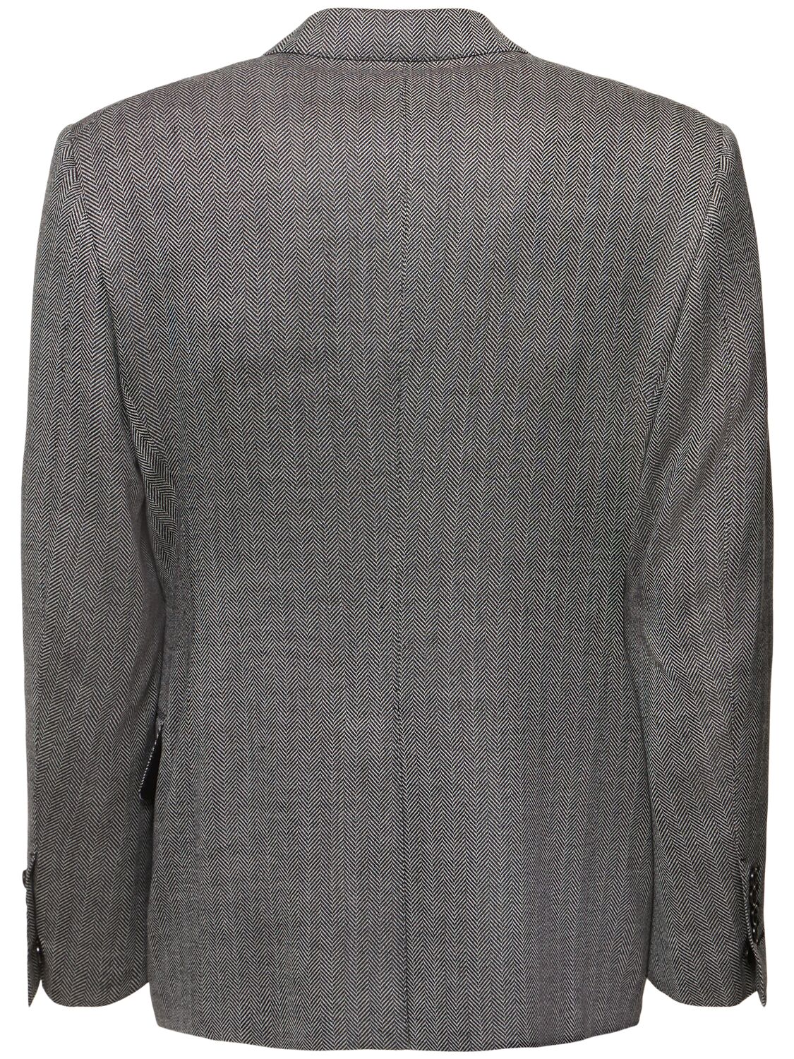 Shop Tom Ford Shelton Herringbone Blazer In Black,white