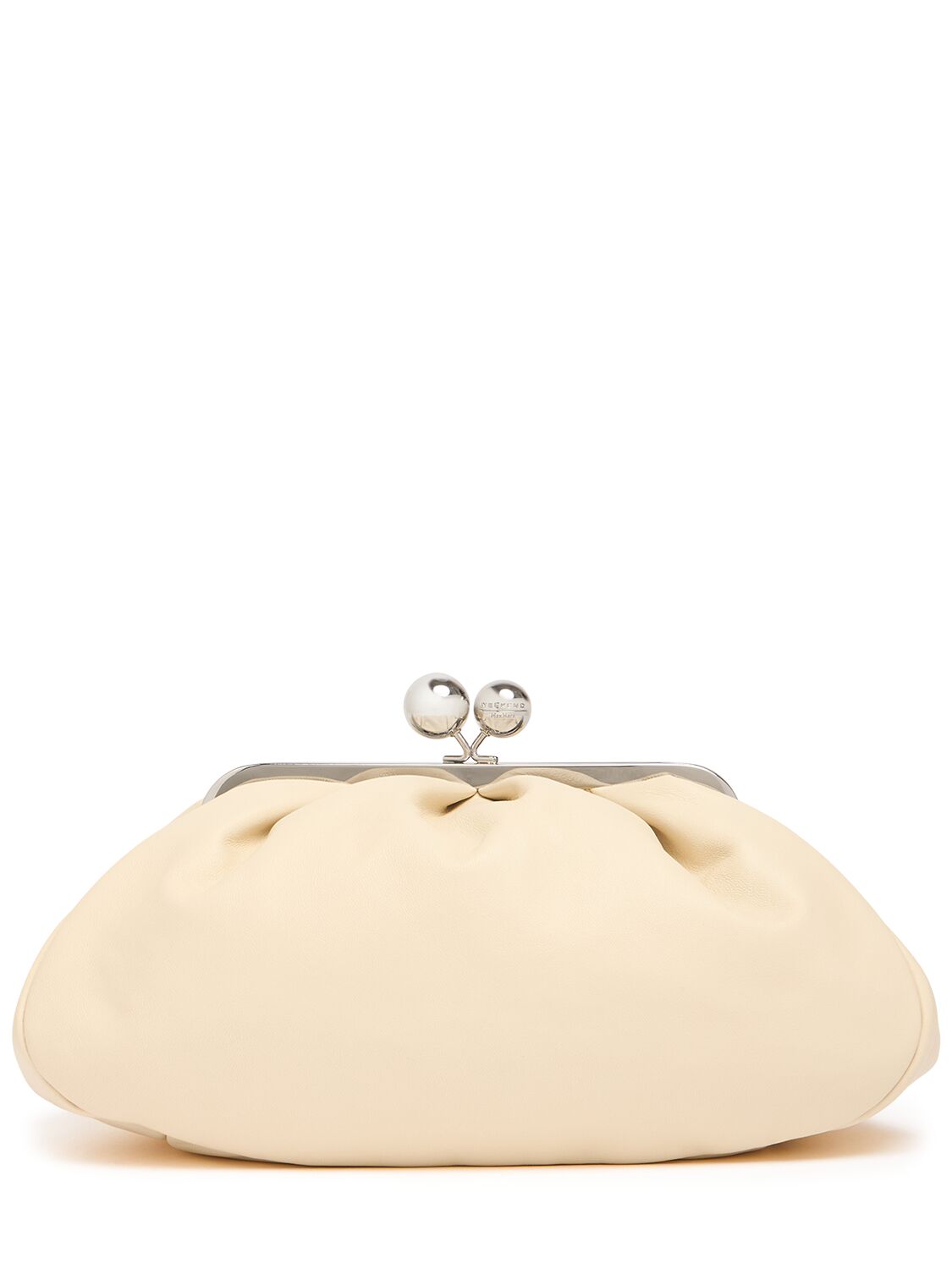 Weekend Max Mara Cubico Leather Clutch In Ivory