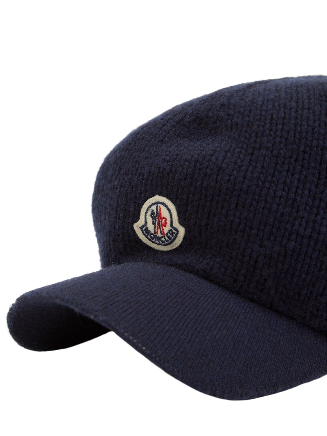 Shop Moncler Knit Cotton Baseball Cap In Navy