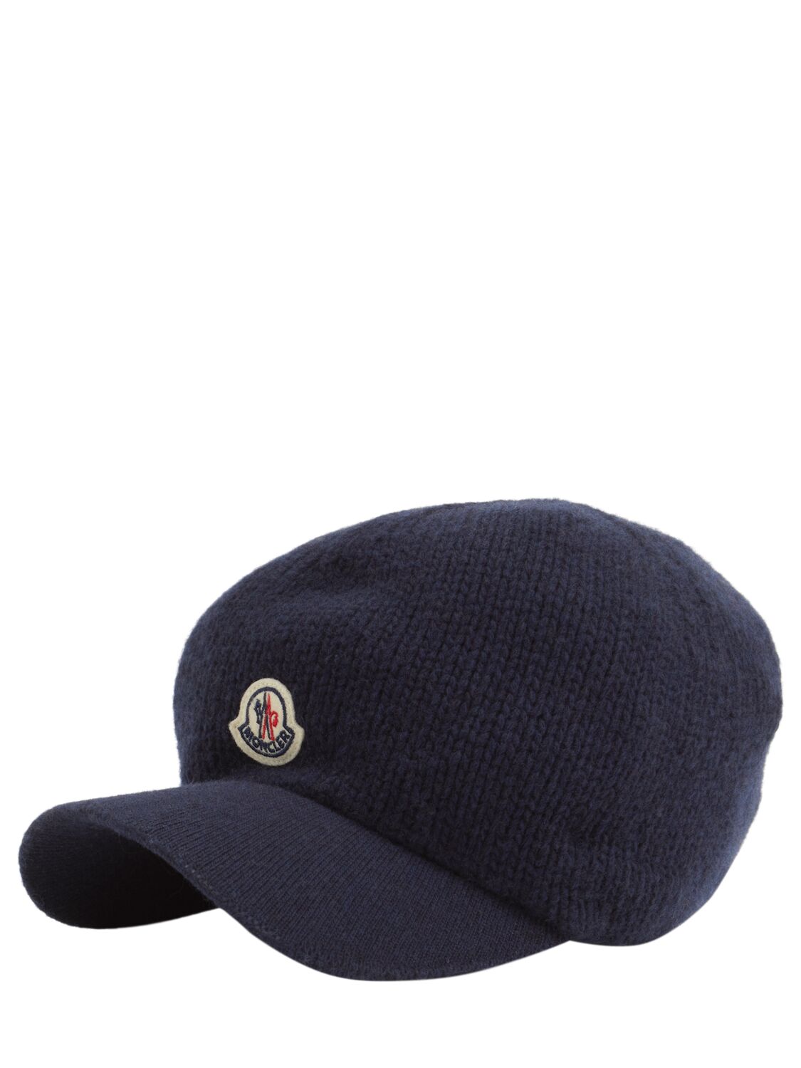 Shop Moncler Knit Cotton Baseball Cap In Navy