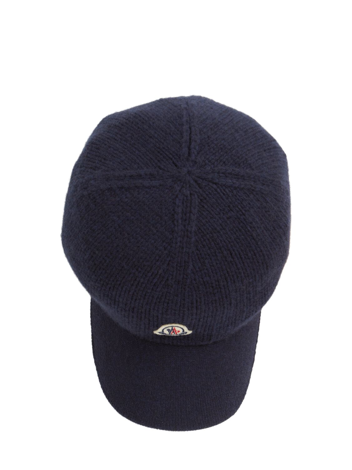 Shop Moncler Knit Cotton Baseball Cap In Navy