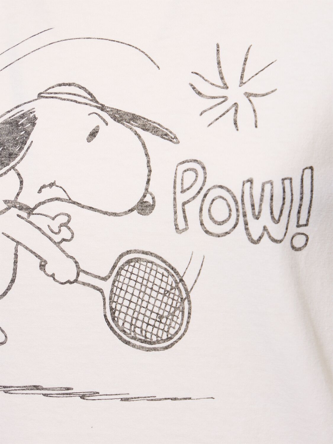 Shop Re/done Classic Snoopy Tennis Cotton T-shirt In White