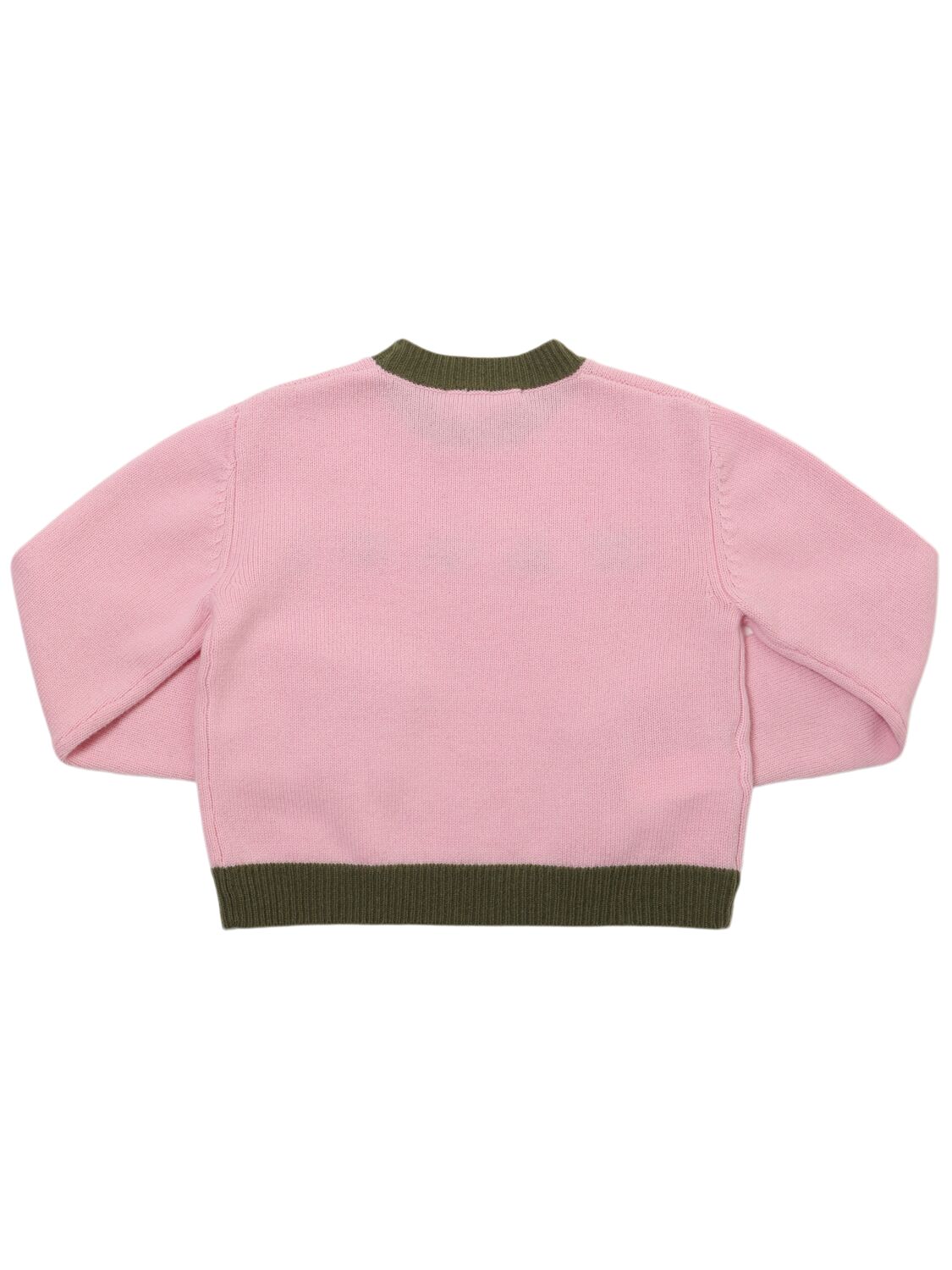 Shop Marni Junior Wool Blend Knit Logo Sweater In Pink