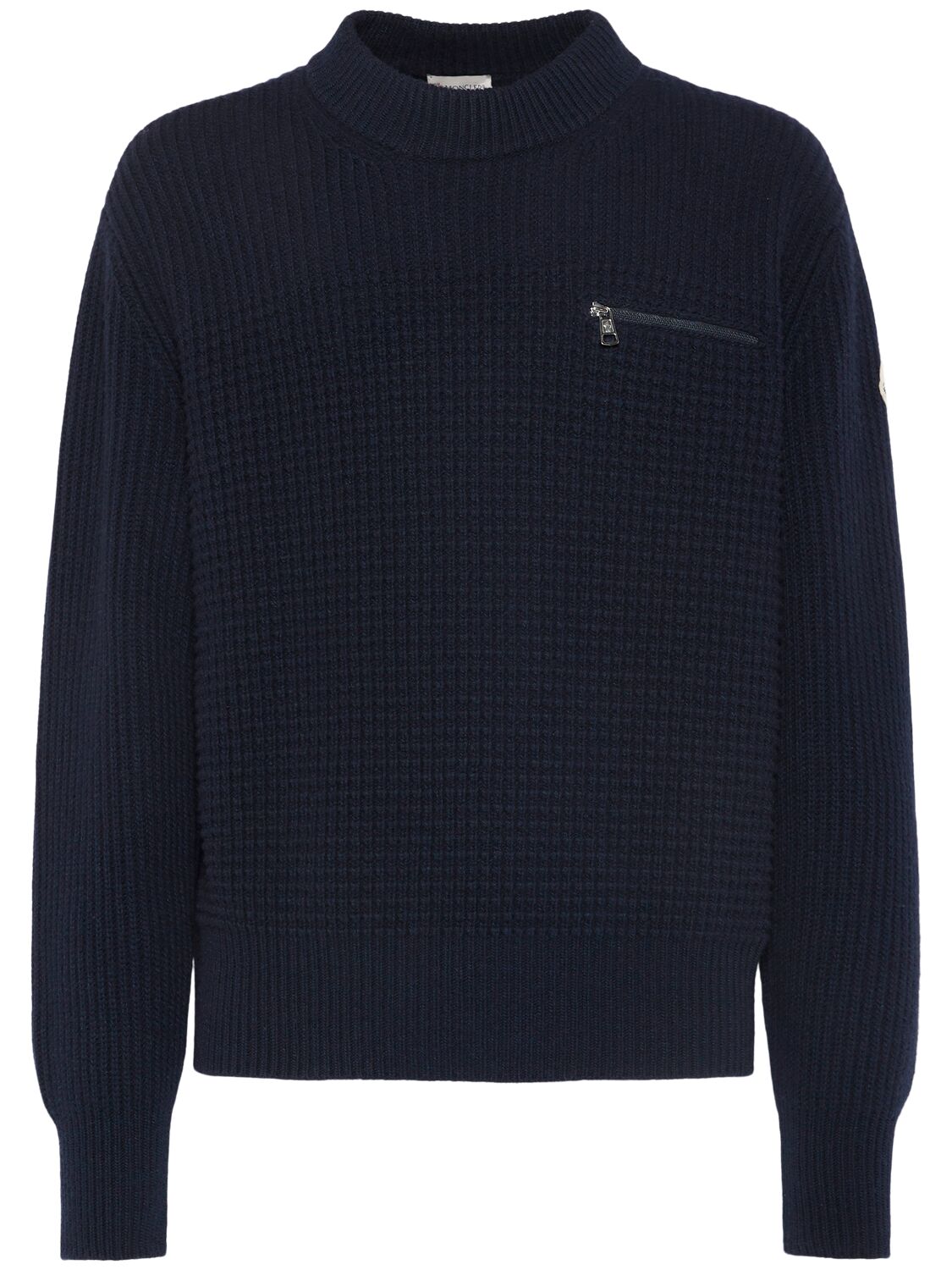 Moncler Virgin Wool & Cashmere Sweater In Blue