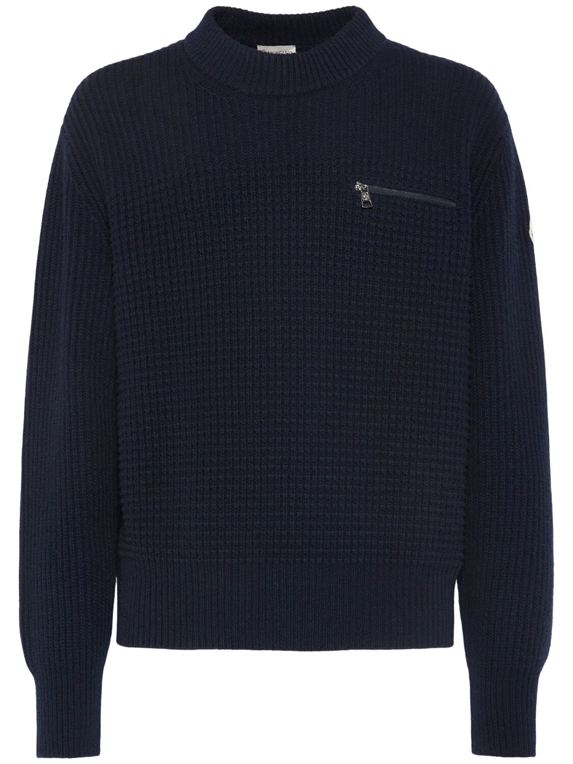 Shop Moncler Virgin Wool & Cashmere Sweater In Blue