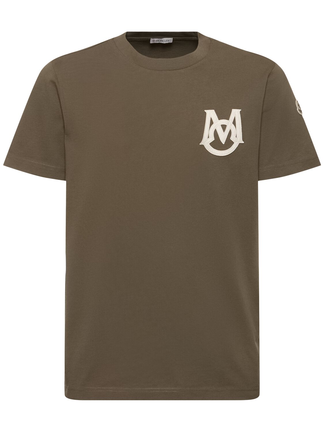 Moncler Logo Cotton Jersey T-shirt In Green