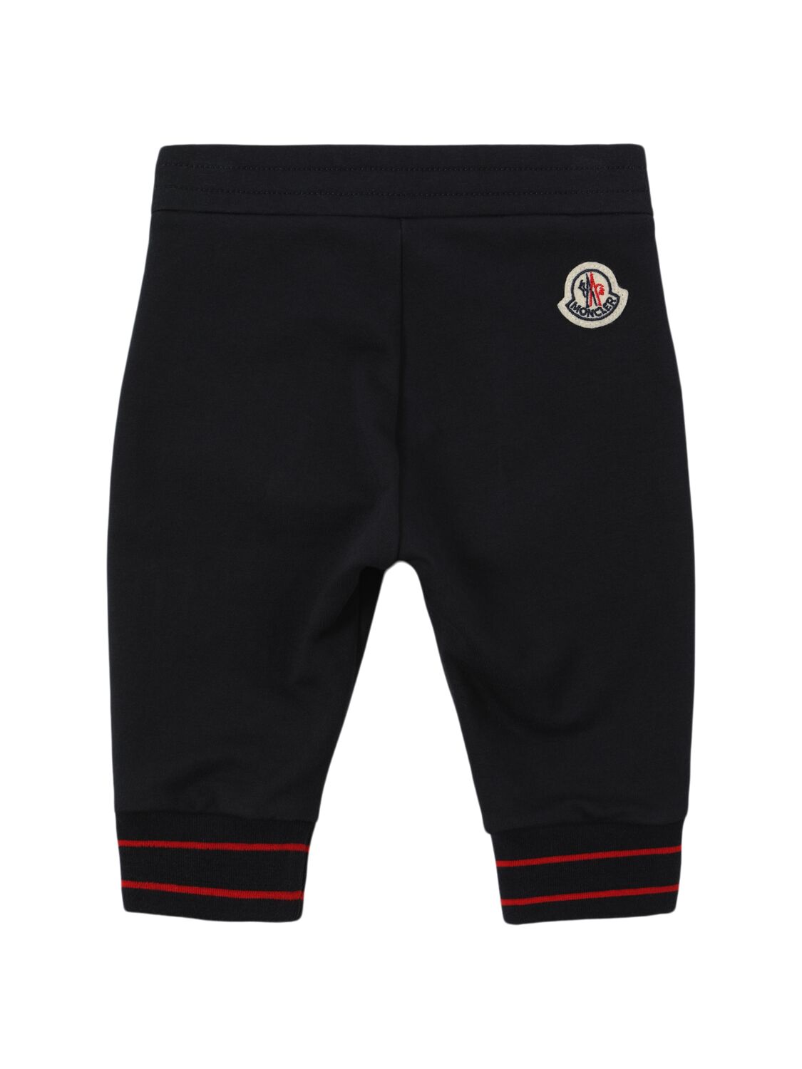 Moncler Brushed Cotton Blend Fleece Sweatpants In Black