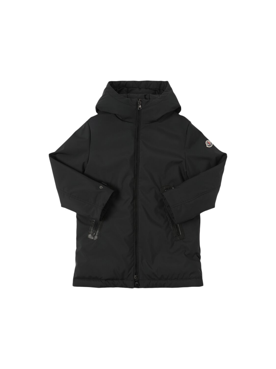 Moncler Lemuel Tech Down Long Jacket In Black