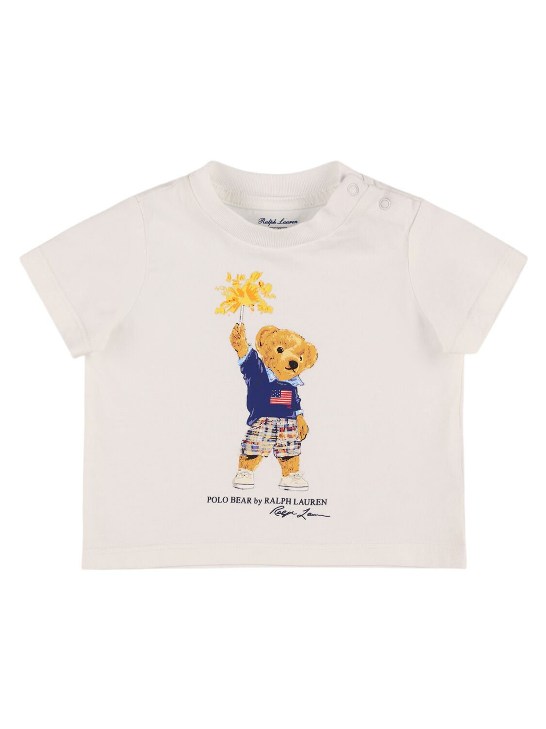 Polo Ralph Lauren Babies' Bedrucktes T-shirt Aus Baumwolljersey In Blue