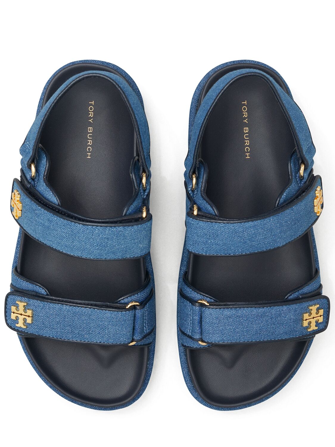 Shop Tory Burch 30mm Kira Leather Sandals In Denim