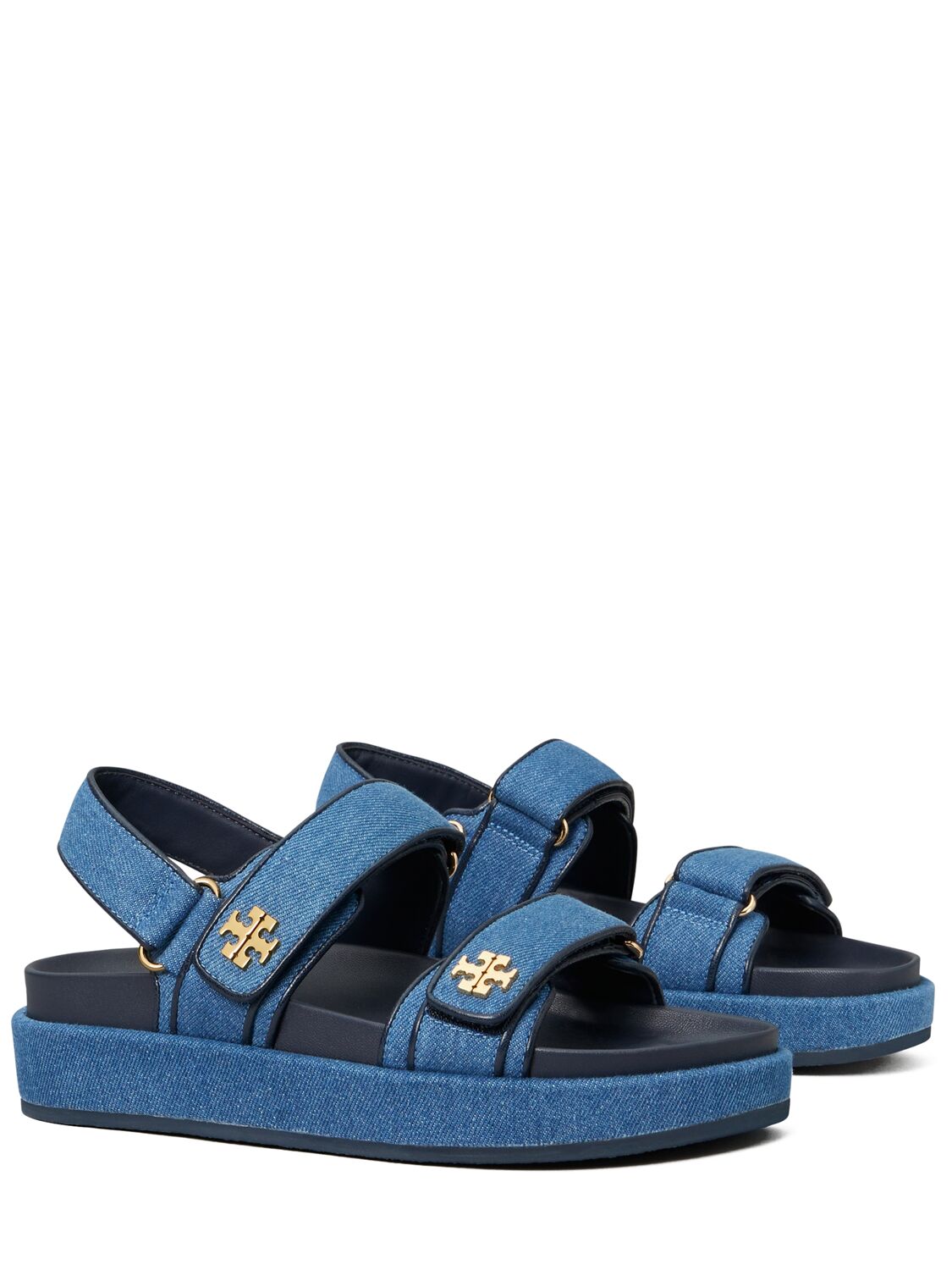 Shop Tory Burch 30mm Kira Leather Sandals In Denim