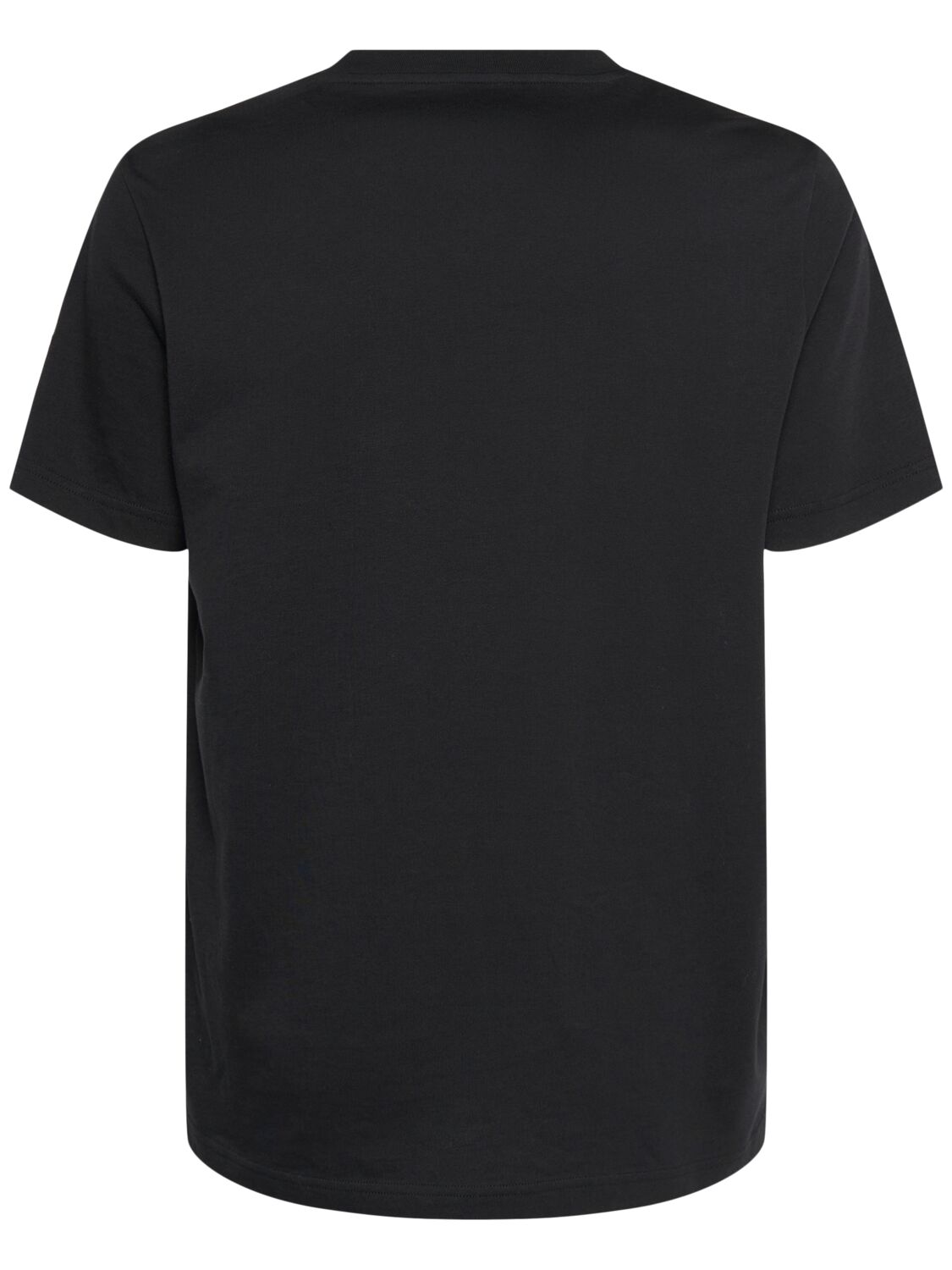 Shop Moncler Logo Cotton Jersey T-shirt In Black