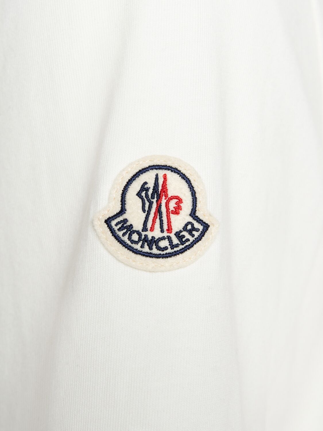 Shop Moncler Logo Cotton Jersey T-shirt In White