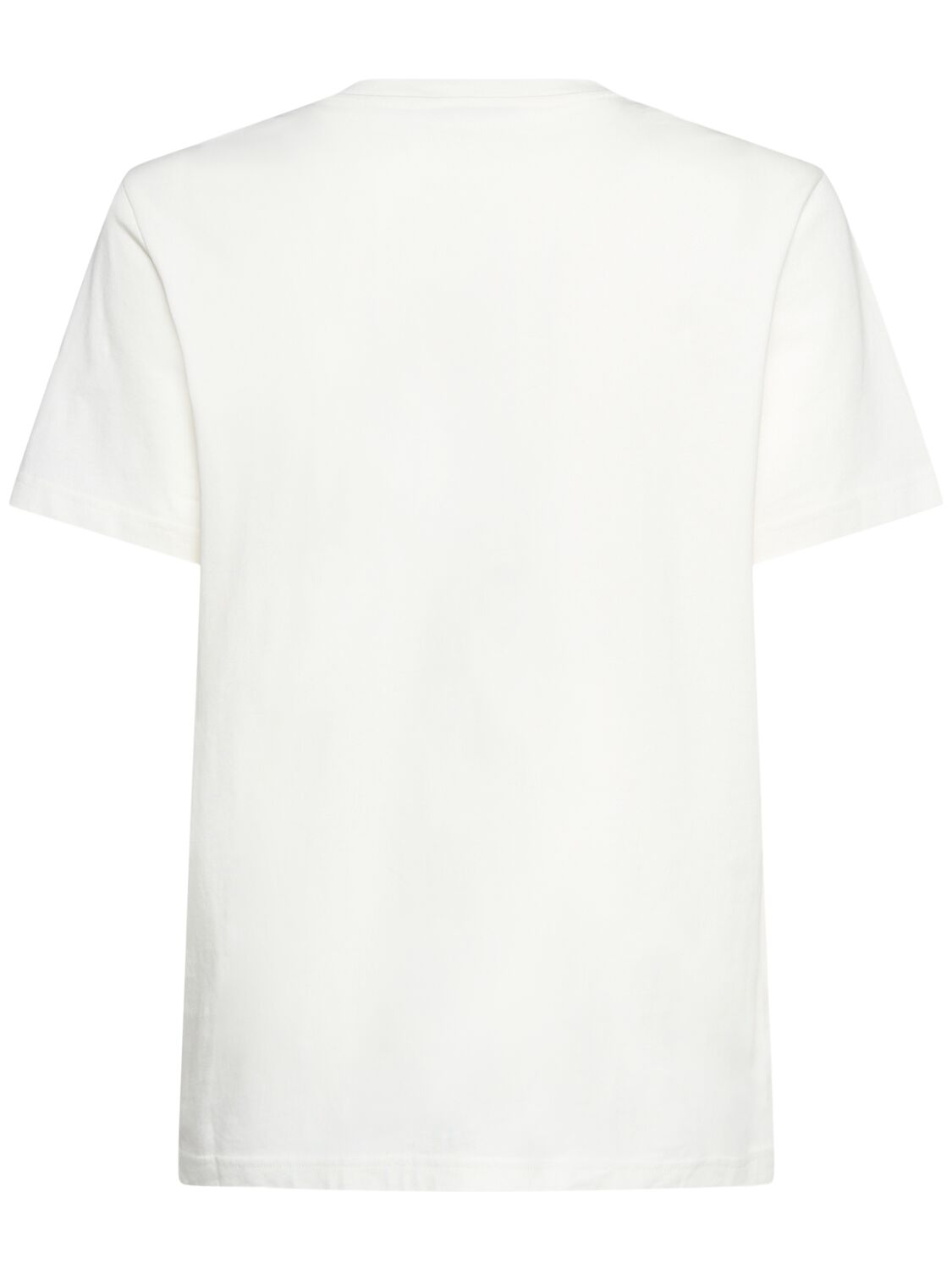 Shop Moncler Logo Cotton Jersey T-shirt In White