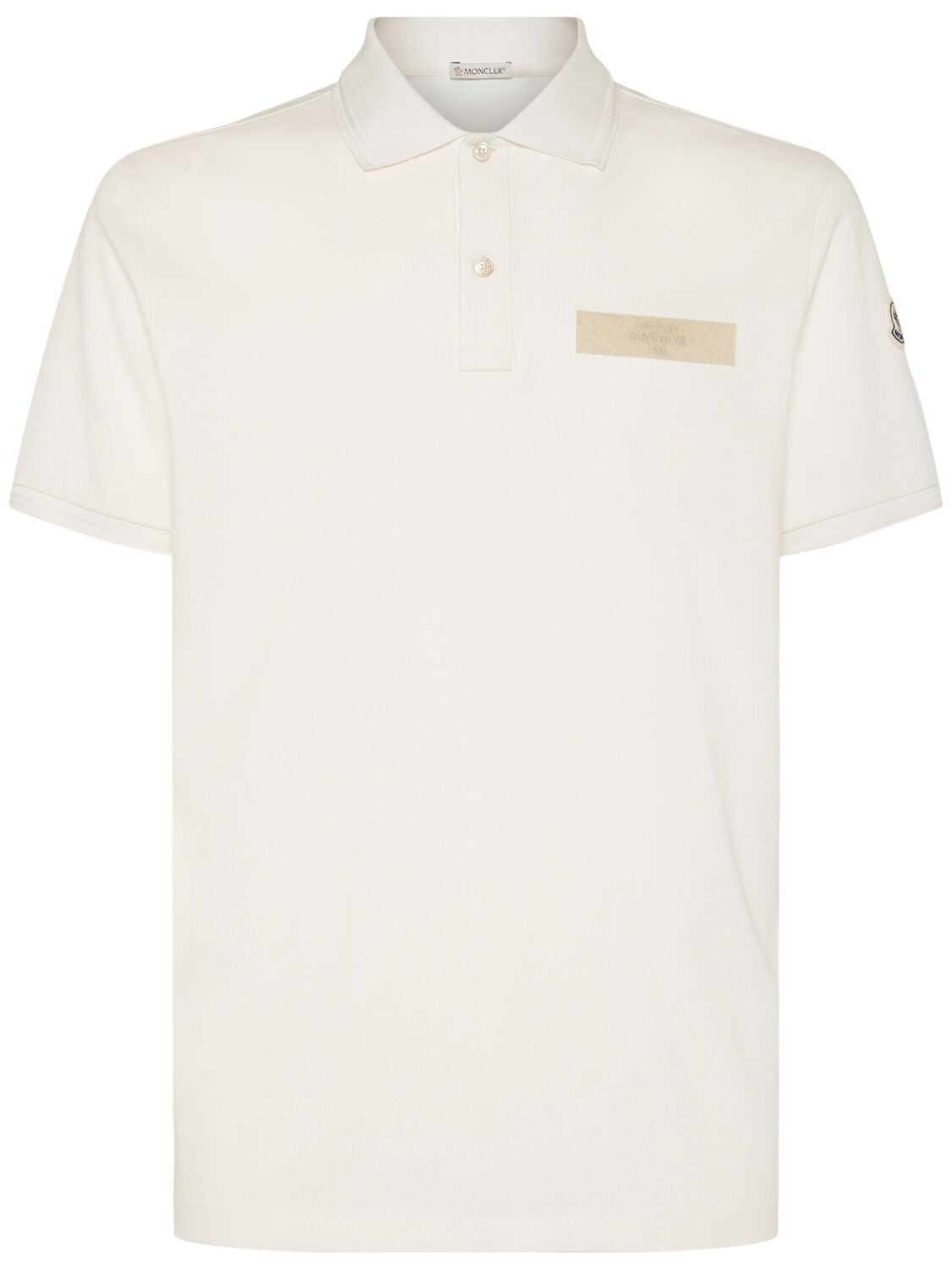 Moncler Cotton Piquet Polo Shirt In White