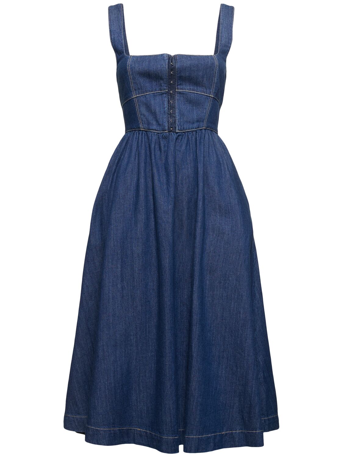 Tagliatelle Denim Bustier Midi Dress