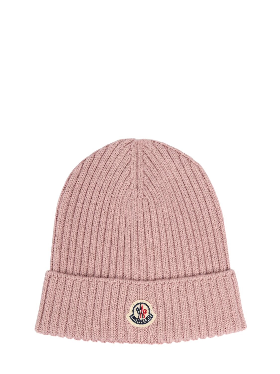 Moncler Knit Wool Beanie In Pink