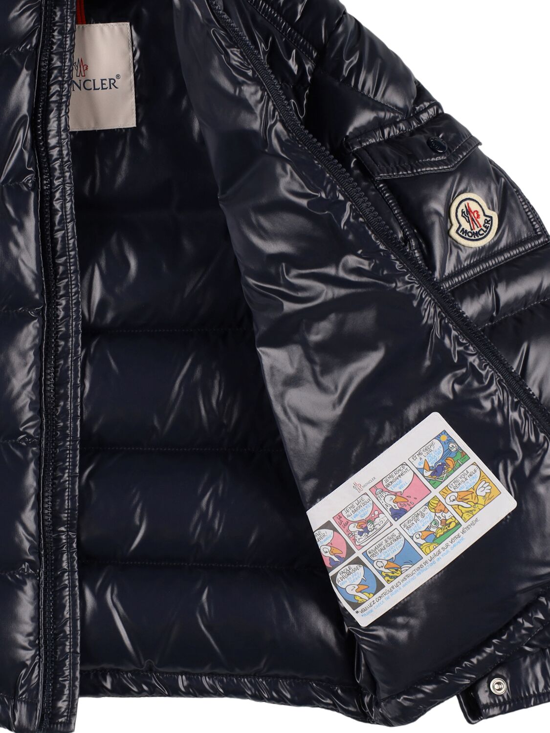 Shop Moncler New Maya Nylon Down Jacket In 午夜蓝