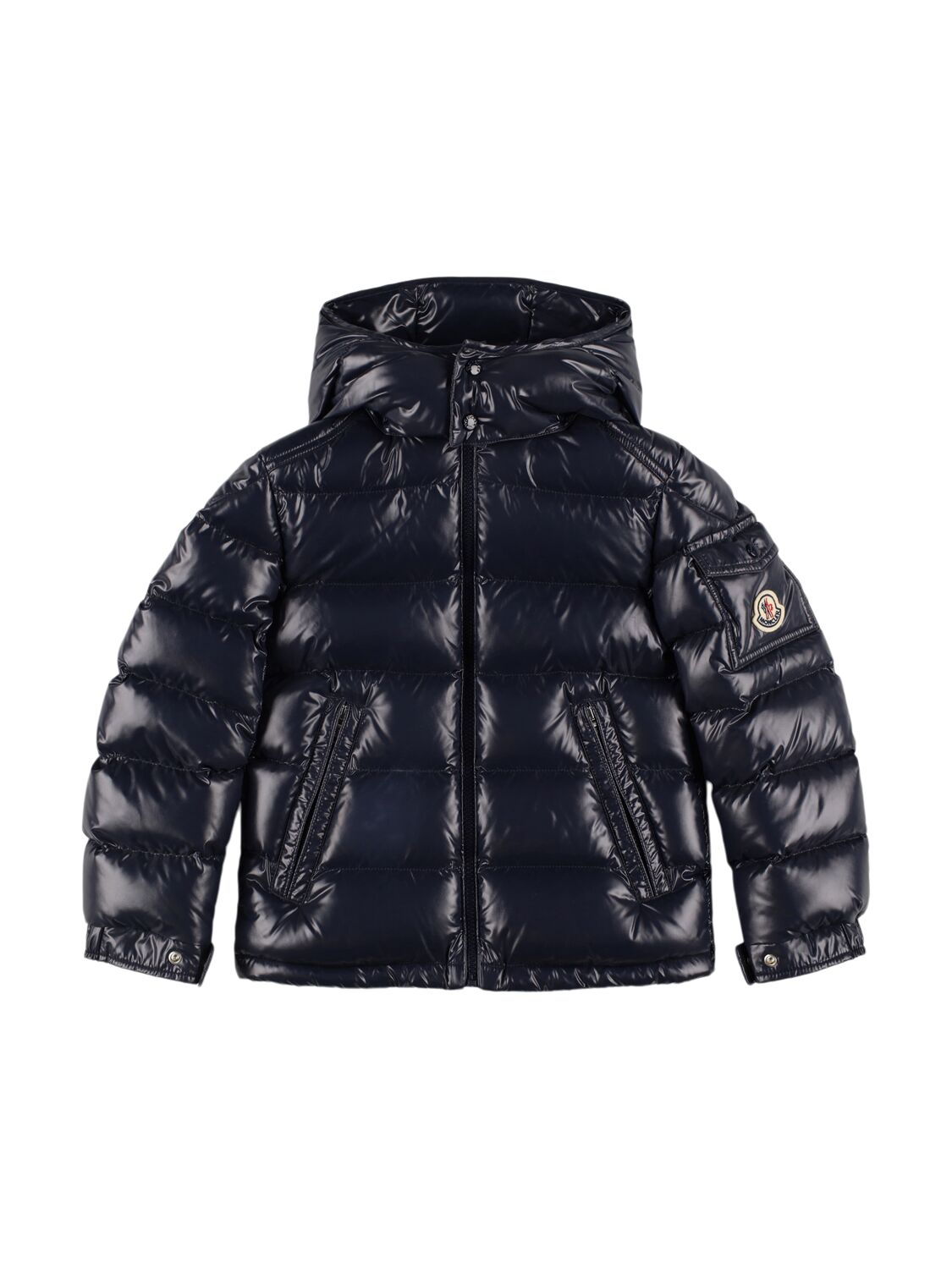 Moncler Maya Lacquered Down Jacket In Black
