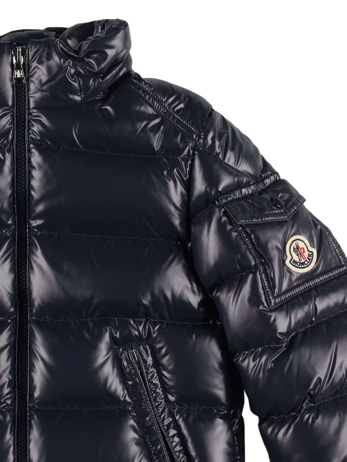 Shop Moncler New Maya Nylon Down Jacket In 午夜蓝