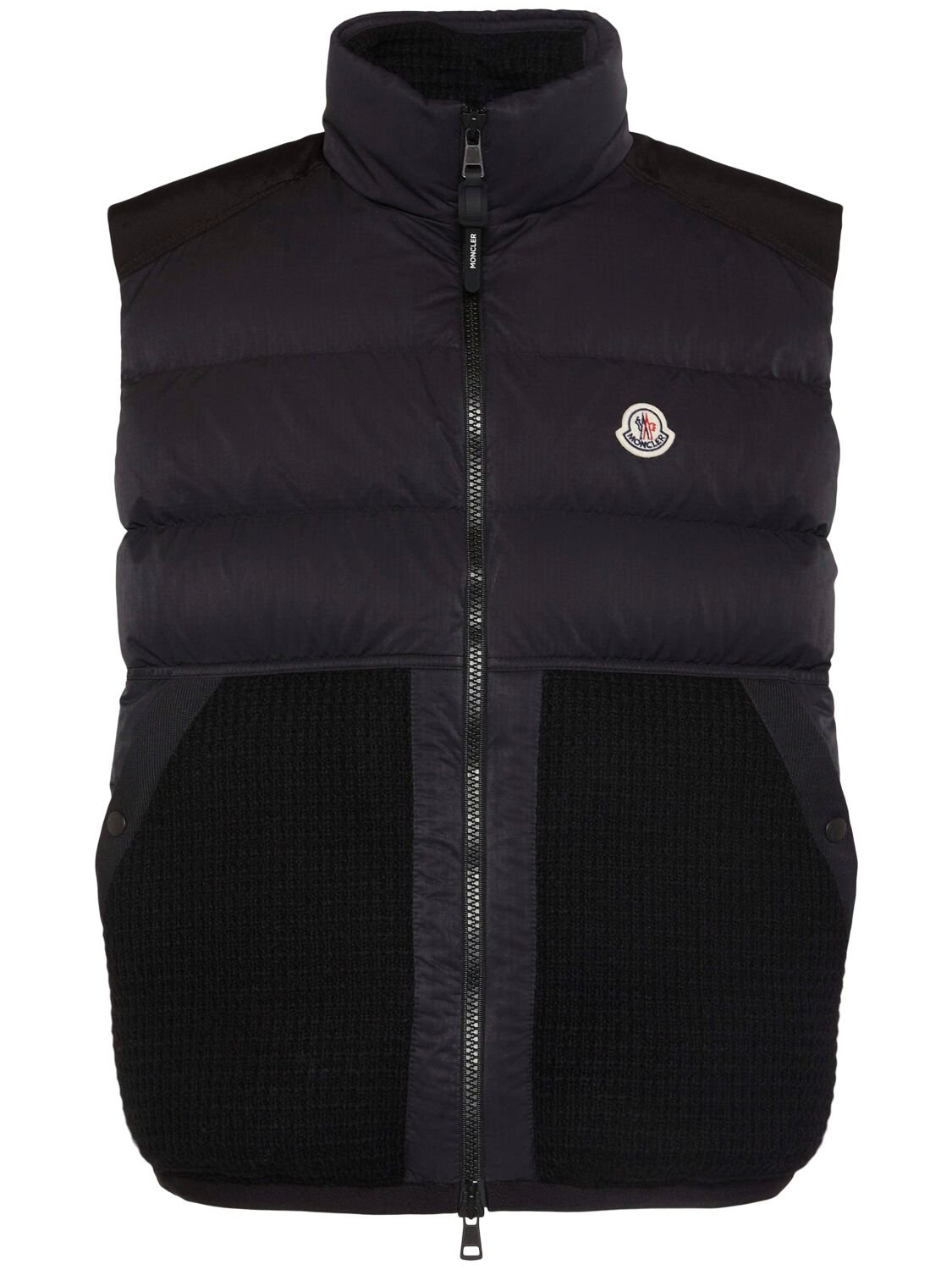 Moncler Larici Tech Down Vest In Black