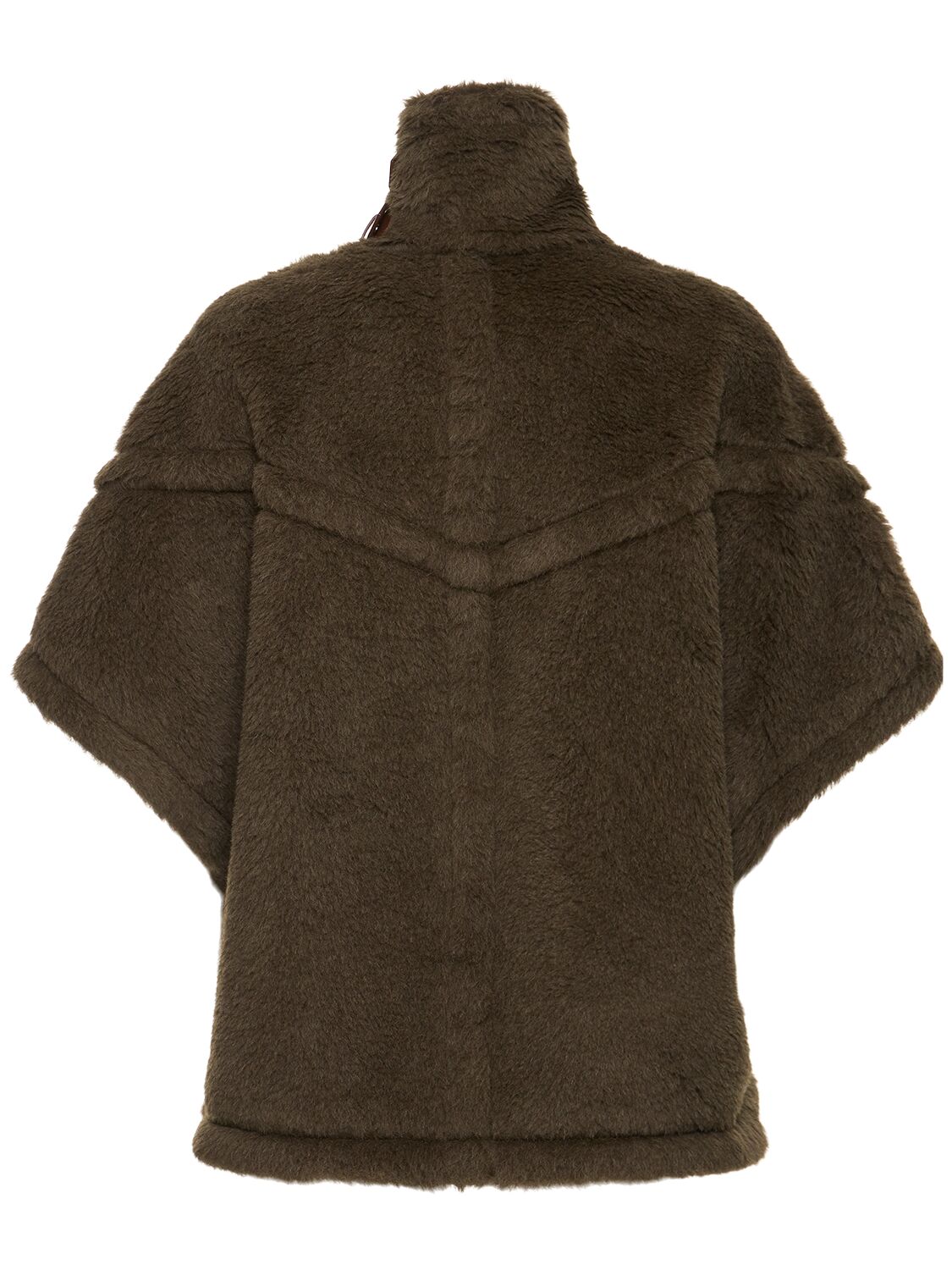 Shop Max Mara Lvr Exclusive New Rodano Teddy Cape In Khaki