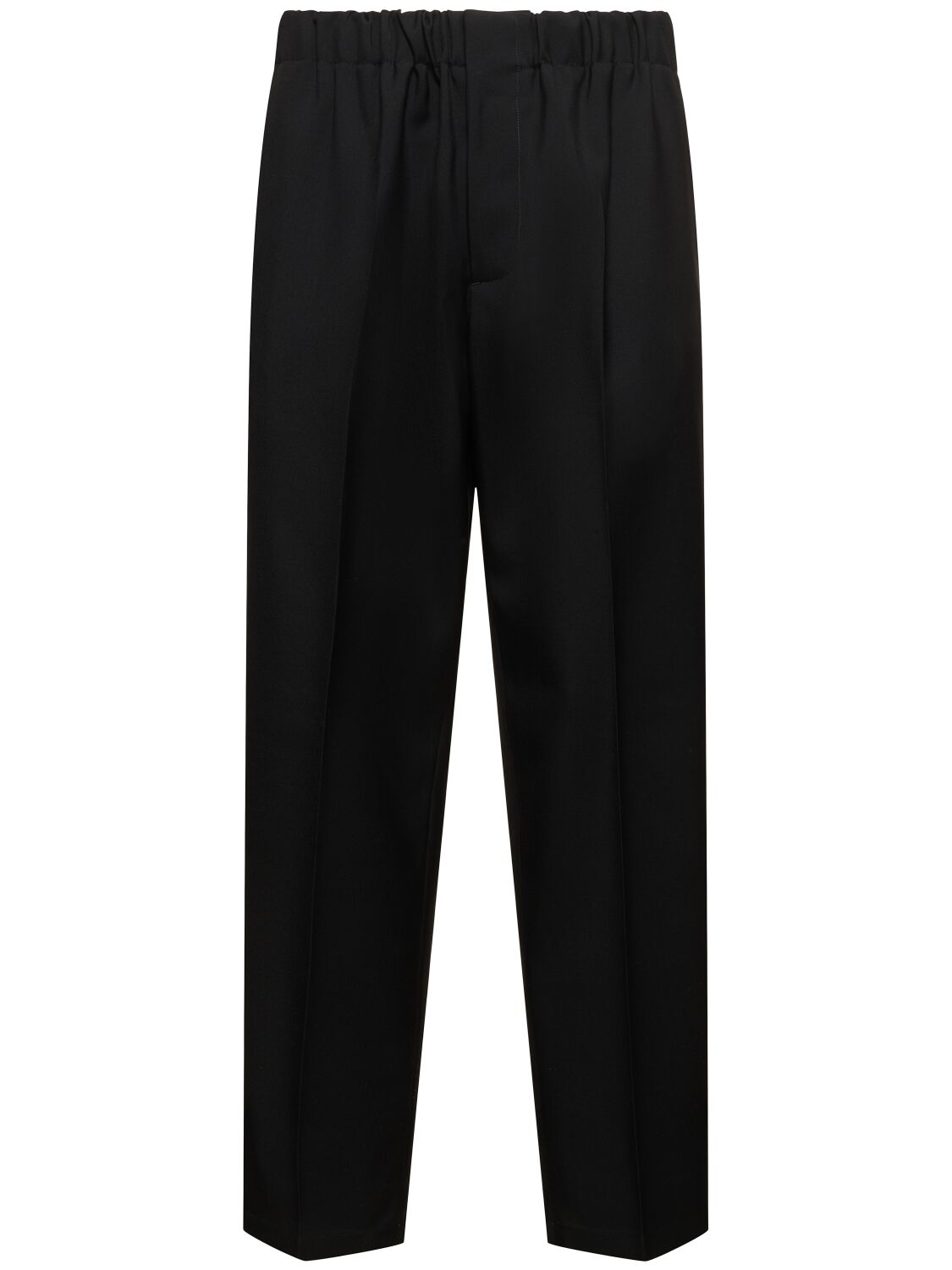Jil Sander Relaxed Fit Wool Gabardine Cropped Trousers In Black