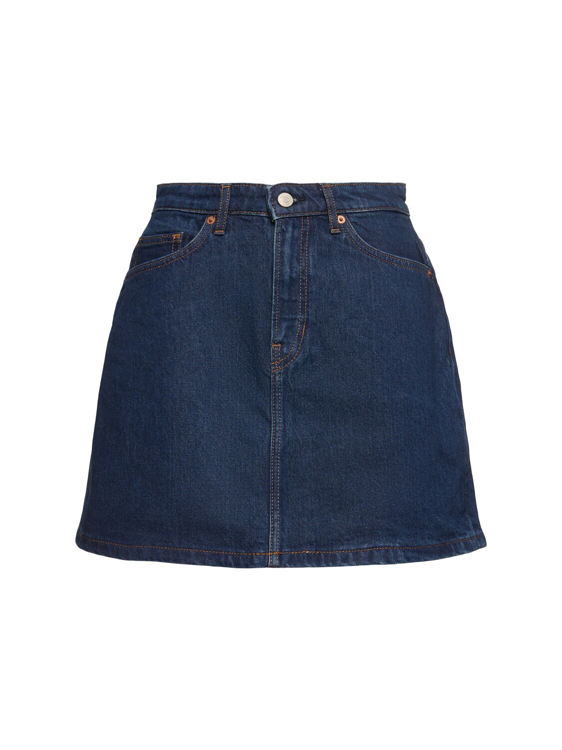 Reformation Nina Denim Mini Skirt In Blue