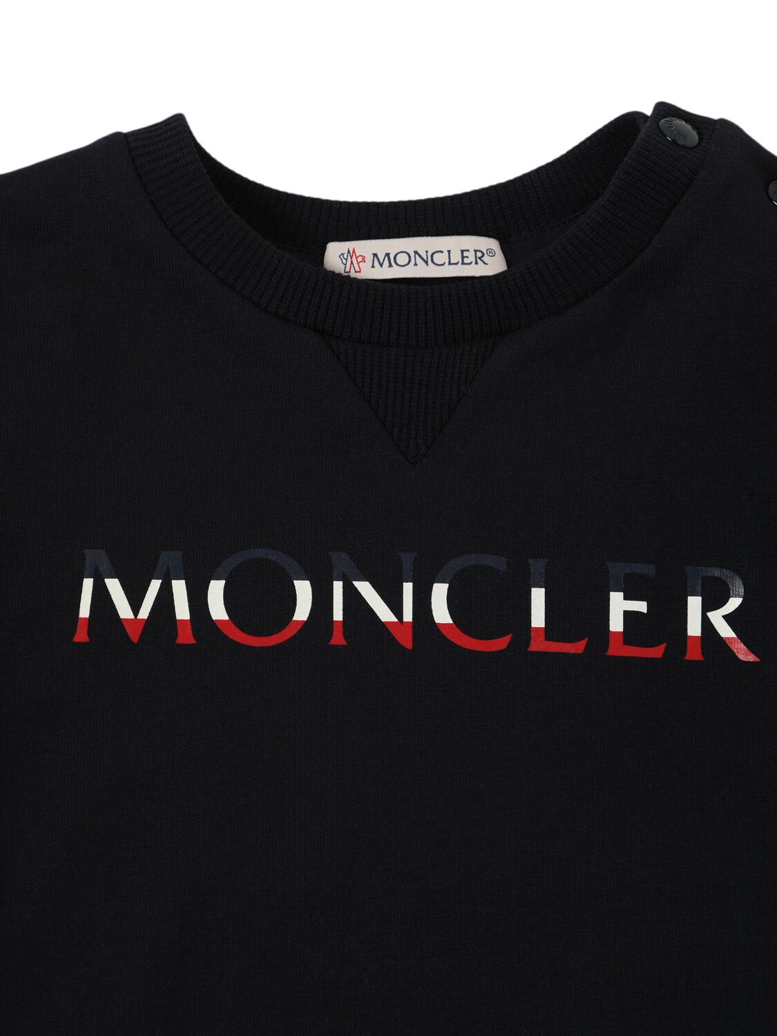 Shop Moncler Logo Cotton Sweatshirt & Sweatpants In Navy