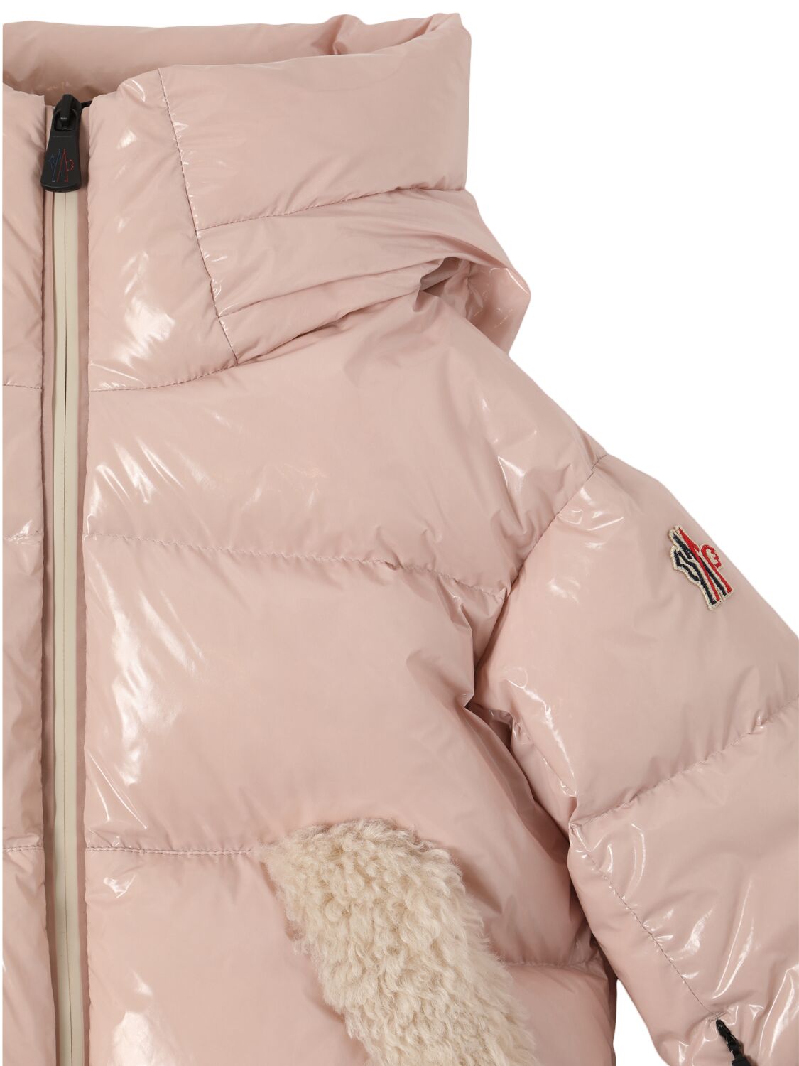 Shop Moncler Auron Performance Shiny Down Jacket In Mauve