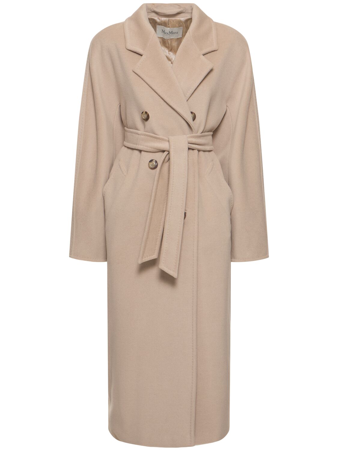 Max Mara Women's Beige Double-breasted Coat In Pink