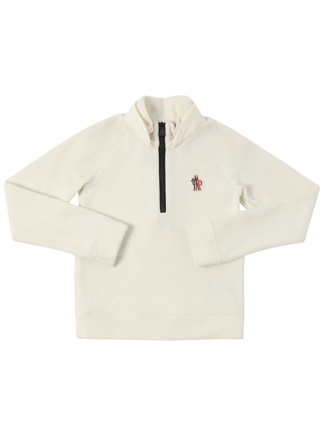 Moncler Zip-up Tech Fleece Sweatshirt In White