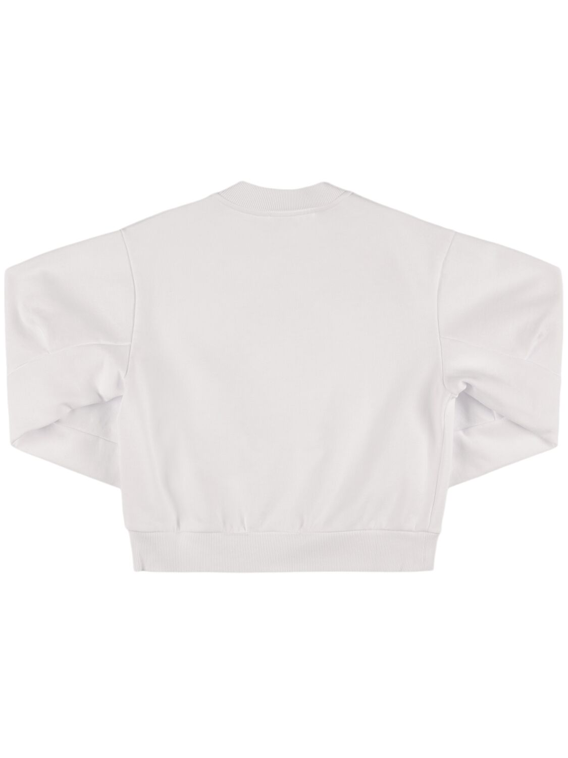 Shop Dolce & Gabbana Printed Logo Cotton Crewneck Sweatshirt In White