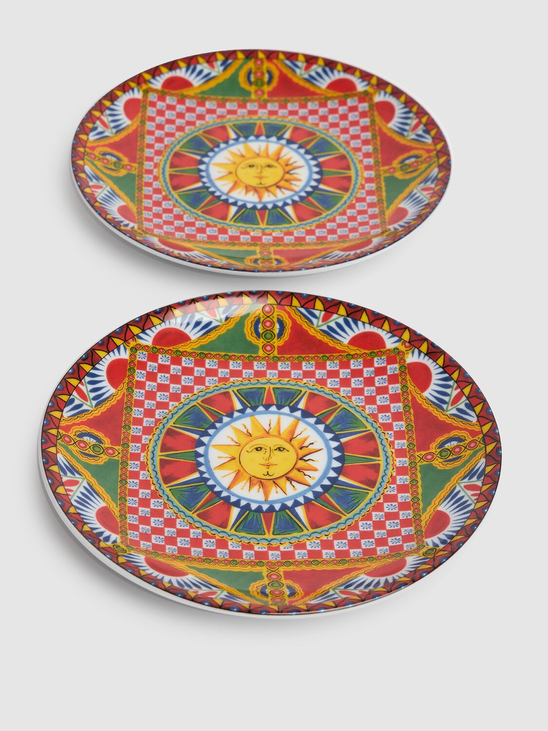 Dolce & Gabbana Set Of 2 Fruit Plates In Multicolor
