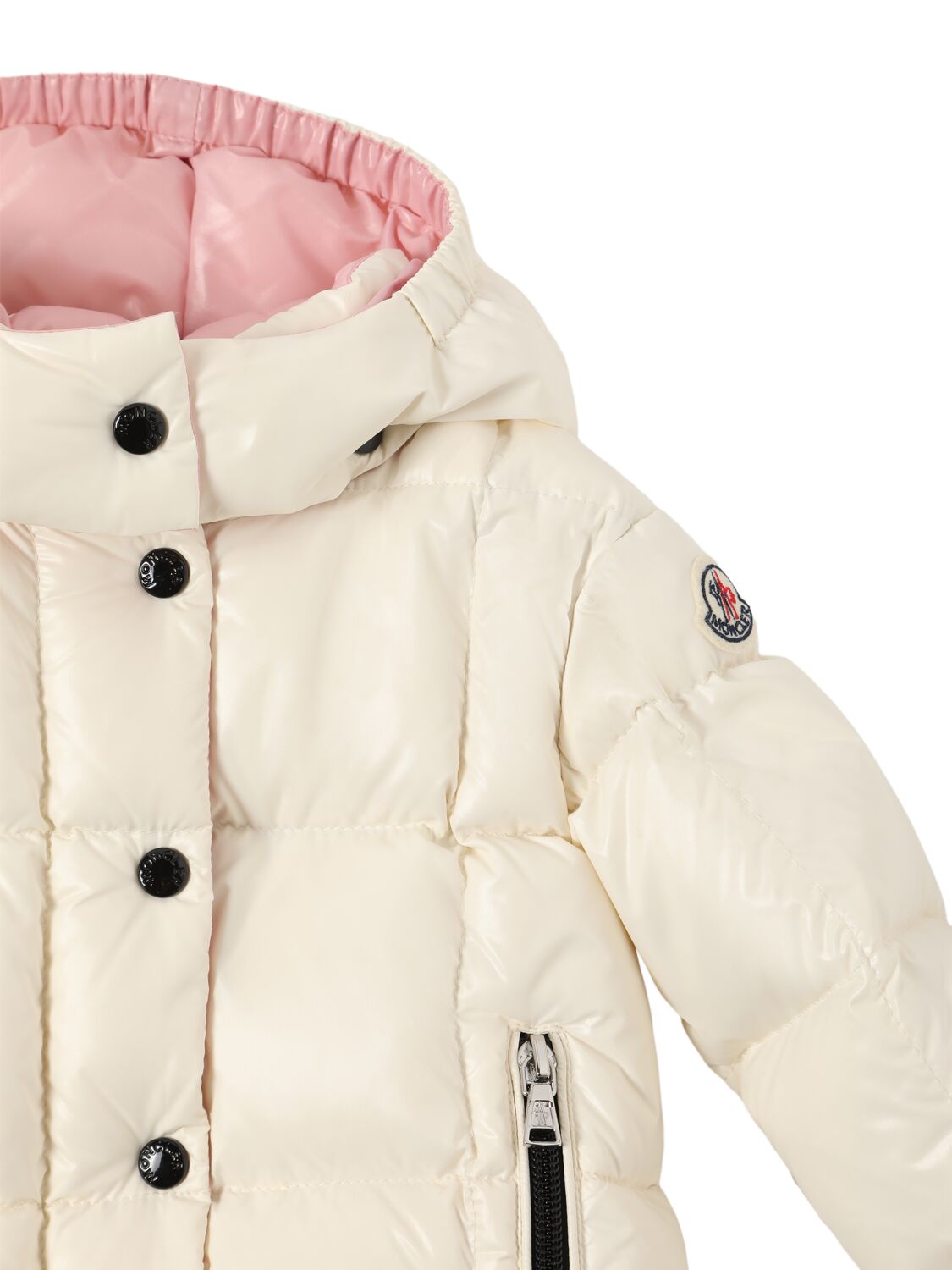 Shop Moncler Parana Nylon Down Jacket In Silk White