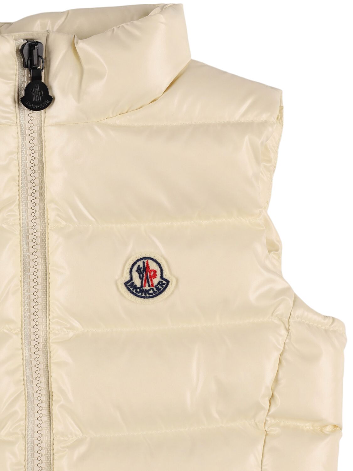 Shop Moncler Ghany Nylon Down Vest In 米白色