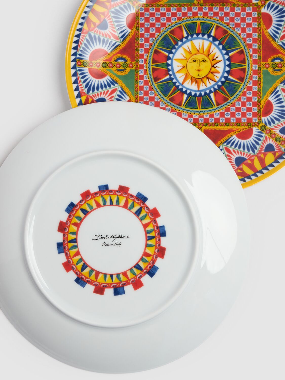 Dolce & Gabbana Set Of 2 Sole Dinner Plates In Sole