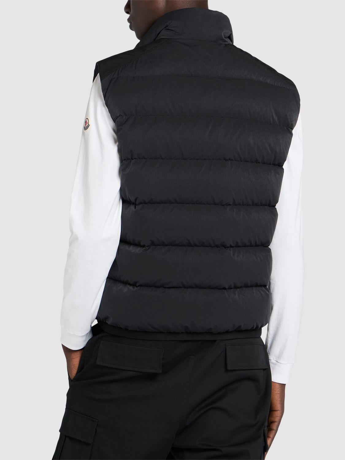 Shop Moncler Larici Tech Down Vest In Black