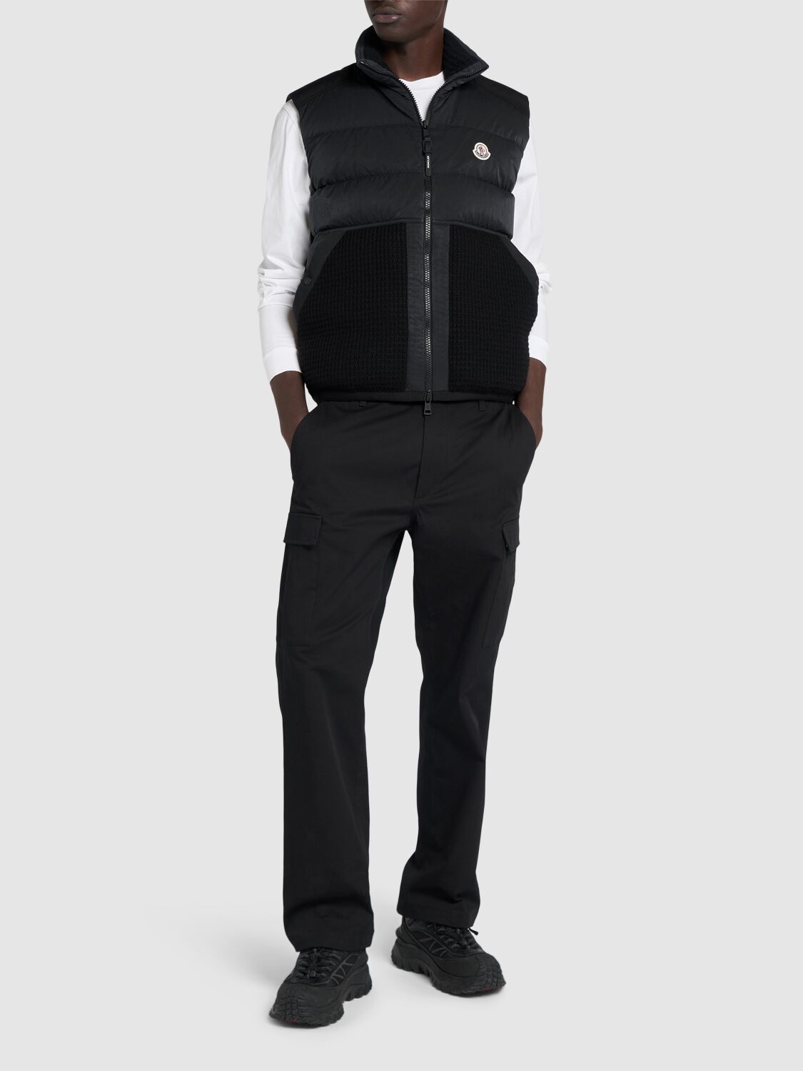 Shop Moncler Larici Tech Down Vest In Black