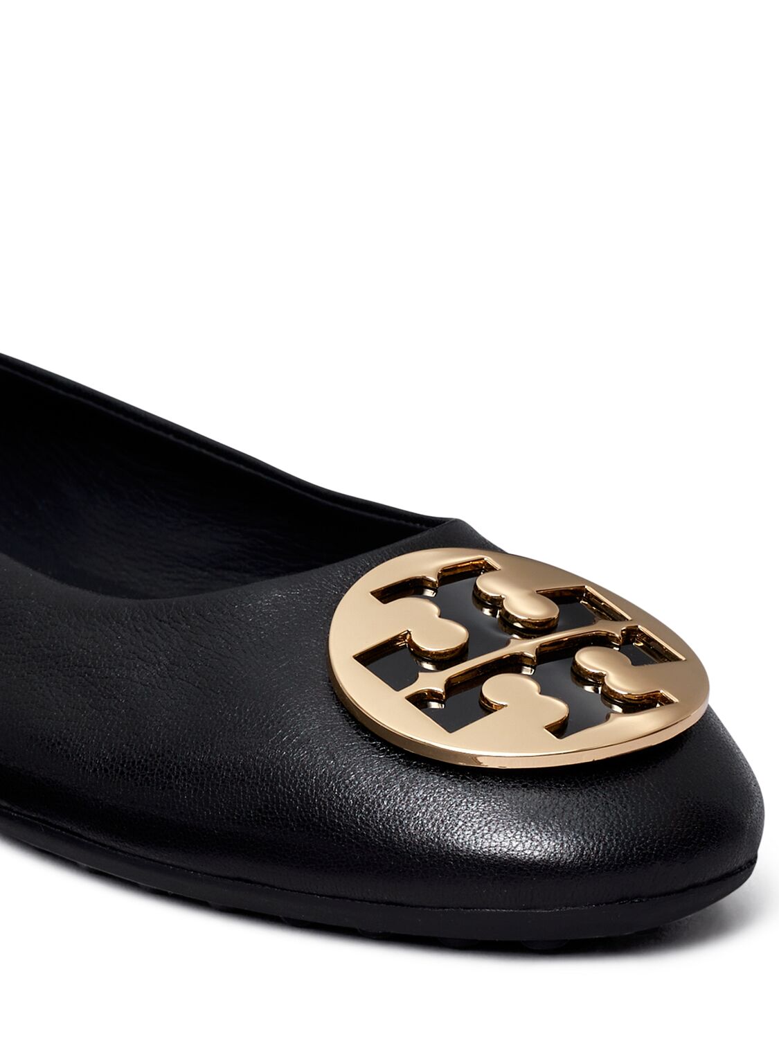 Shop Tory Burch 10mm Claire Leather Flats In Perfect Black /