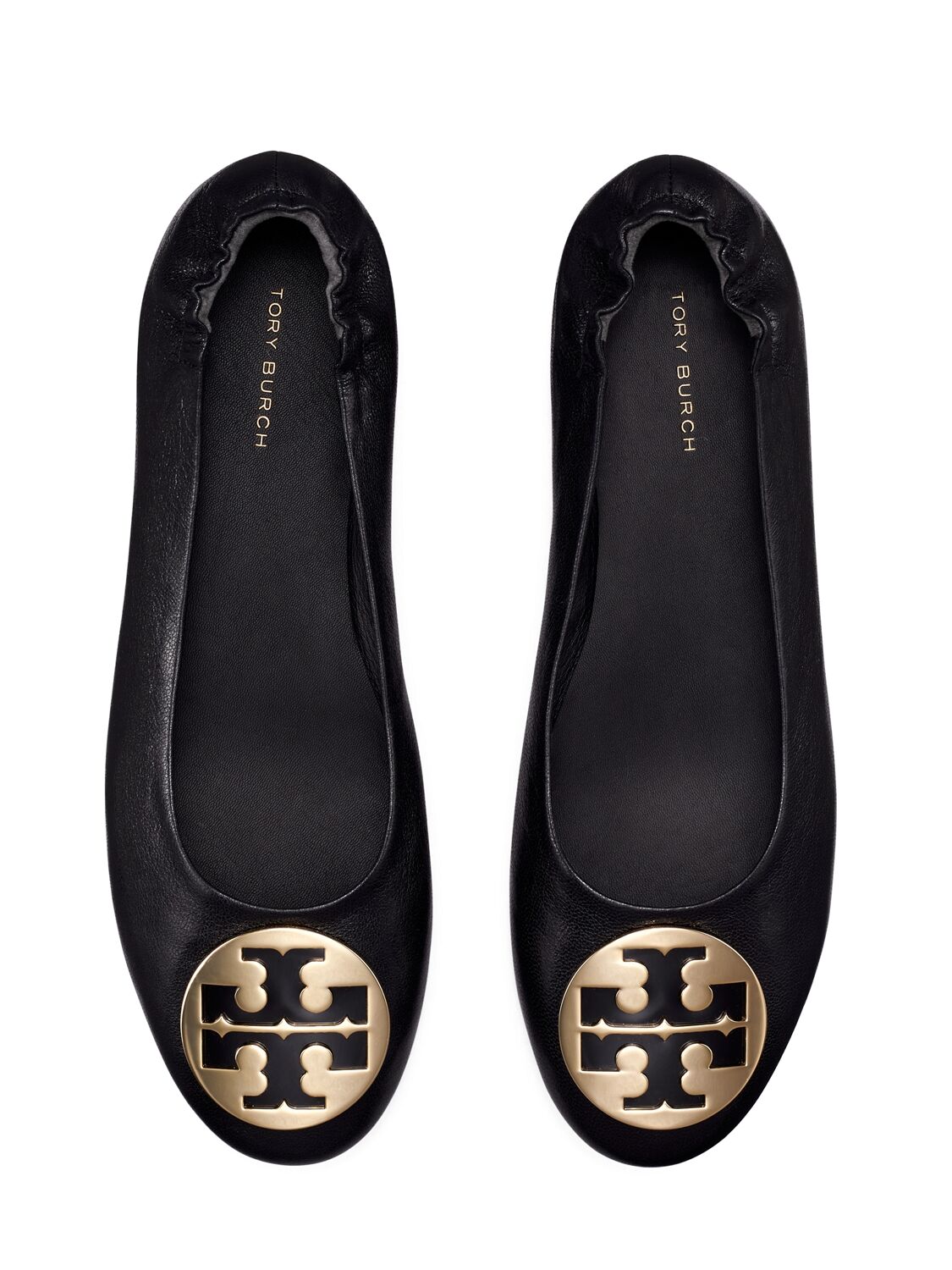 Shop Tory Burch 10mm Claire Leather Flats In Perfect Black /