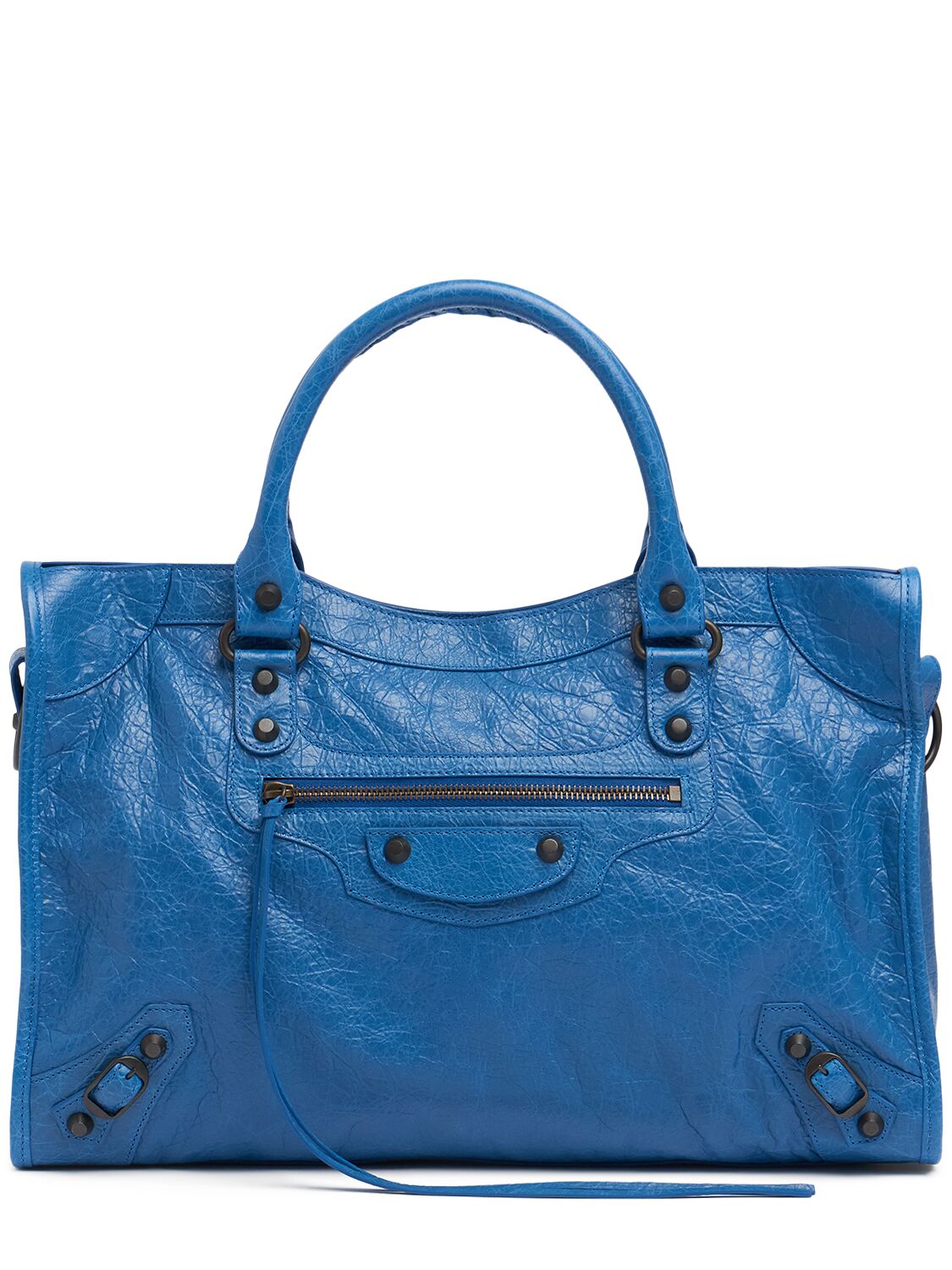 Balenciaga Medium Le City Arena Storico Leather Bag In Blue