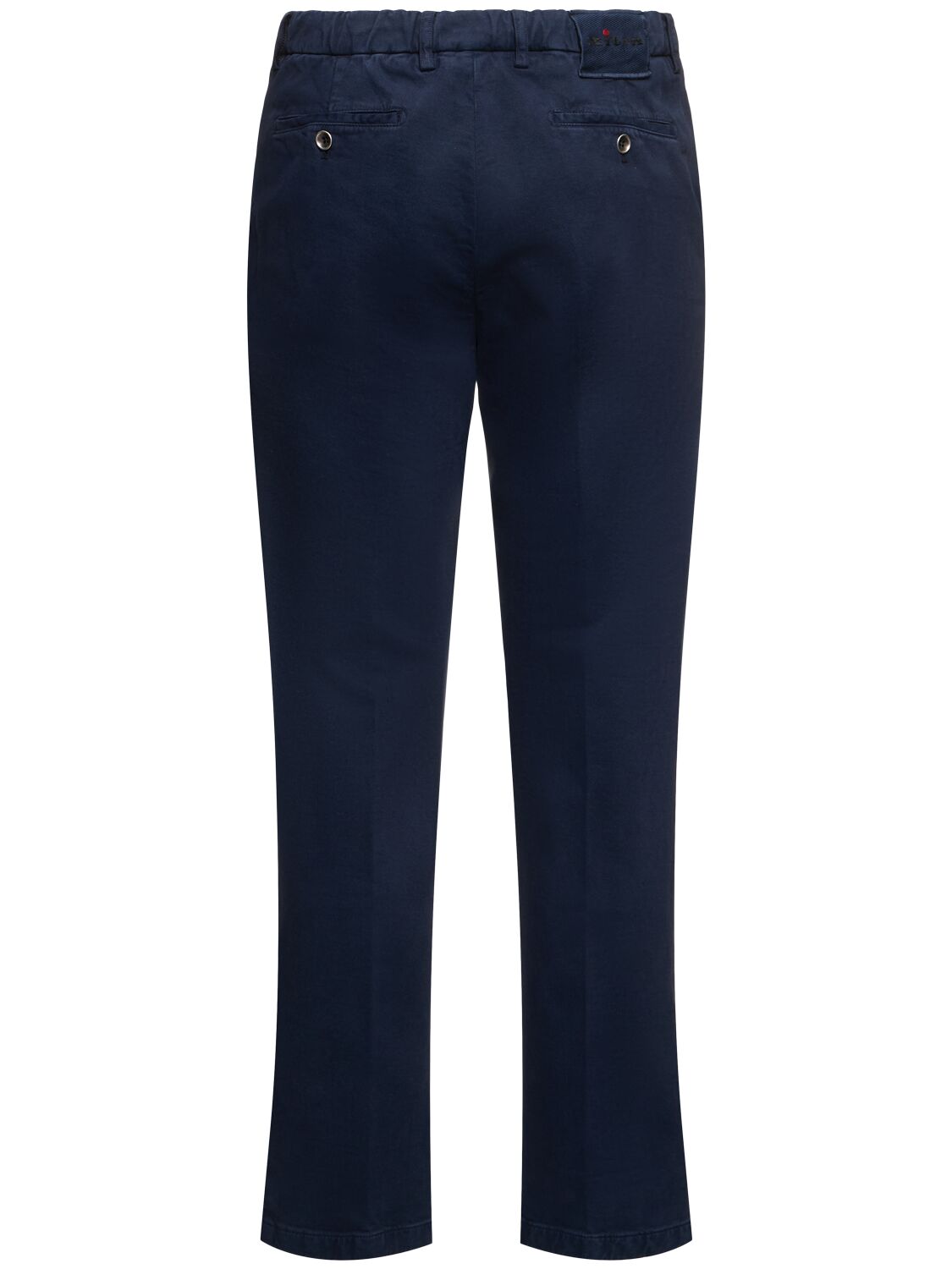 Shop Kiton Cotton Blend Chino Pants In Navy